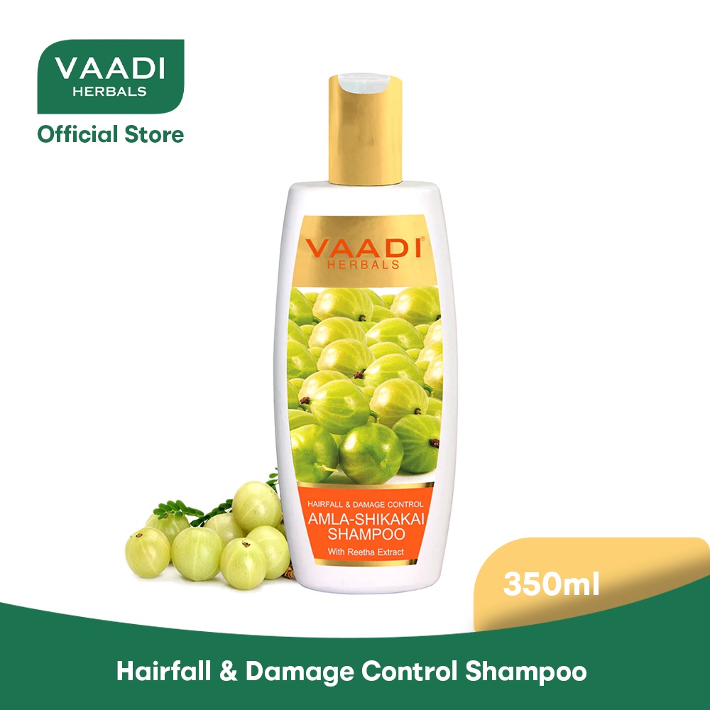 VAADI Hairfall & Damage Control Organic Shampoo(Indian Gooseberry Extract)-Promotes Hair Growth-Adds Shine (350ml)