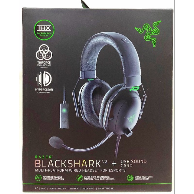 Razer Blackshark V2 + USB Sound Card | Shopee Malaysia