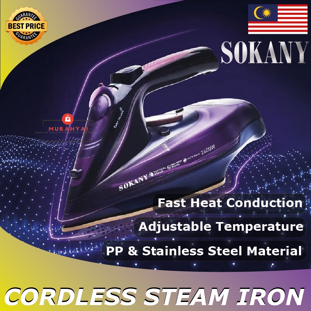 Sokany Steam Iron Electric Cordless Iron seterika stim Viral Model 2085