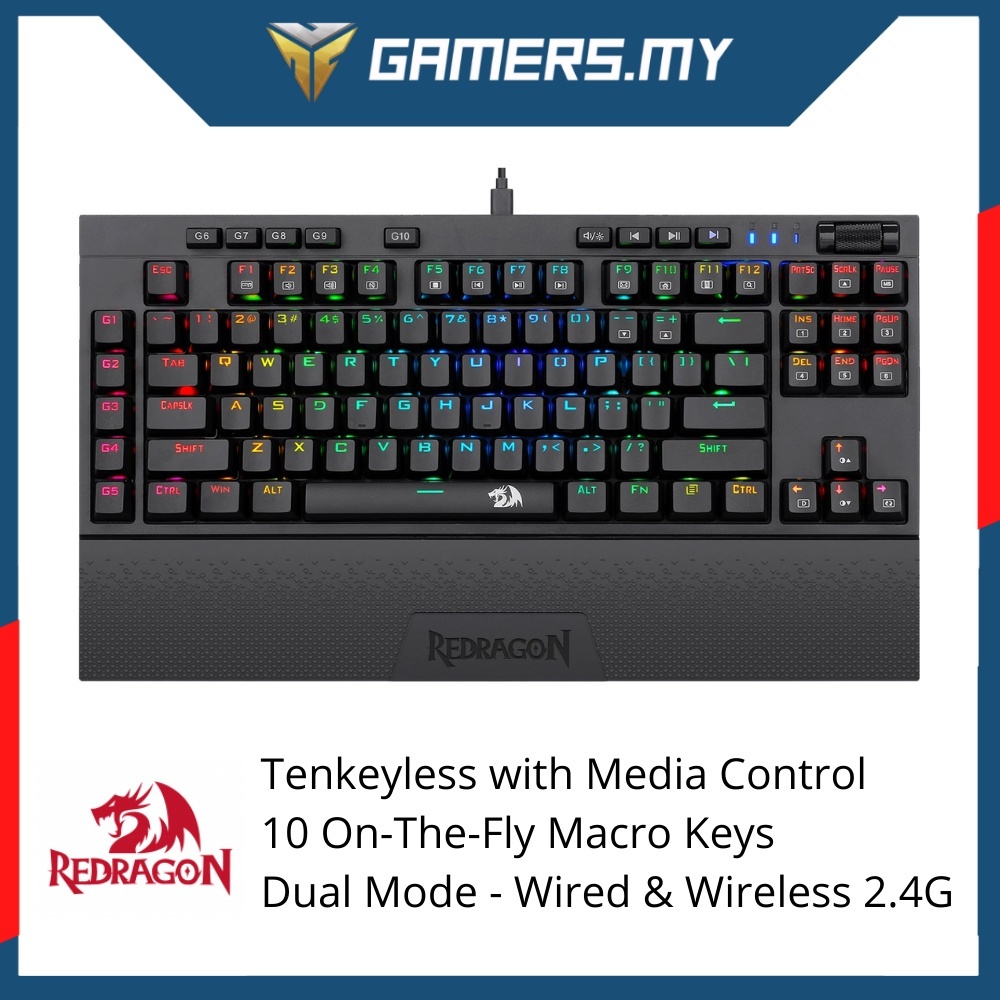Redragon K596 Vishnu 2.4G Wireless RGB Mechanical Gaming Keyboard 87