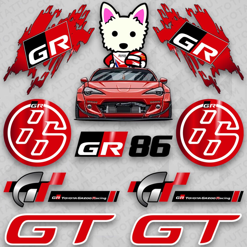 Toyota Gazoo Racing GR Sport GT 86 Car Logo Sticker Vinyl Decal Stripes