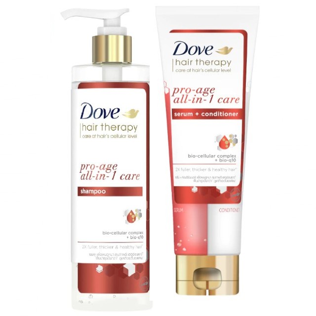 Dove Therapy Pro Age Serum Shampoo 380ml/Conditioner 230ml (Exp 2024