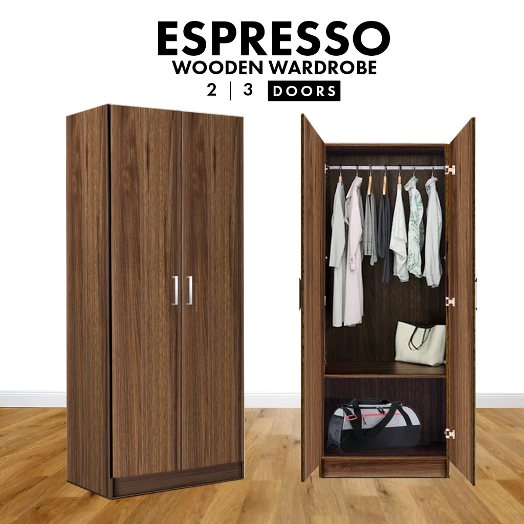 READY STOCK FINSSO : (CUSTOMIZE AVAILABLE) 3 Door Wooden Wardrobe / Almari Baju