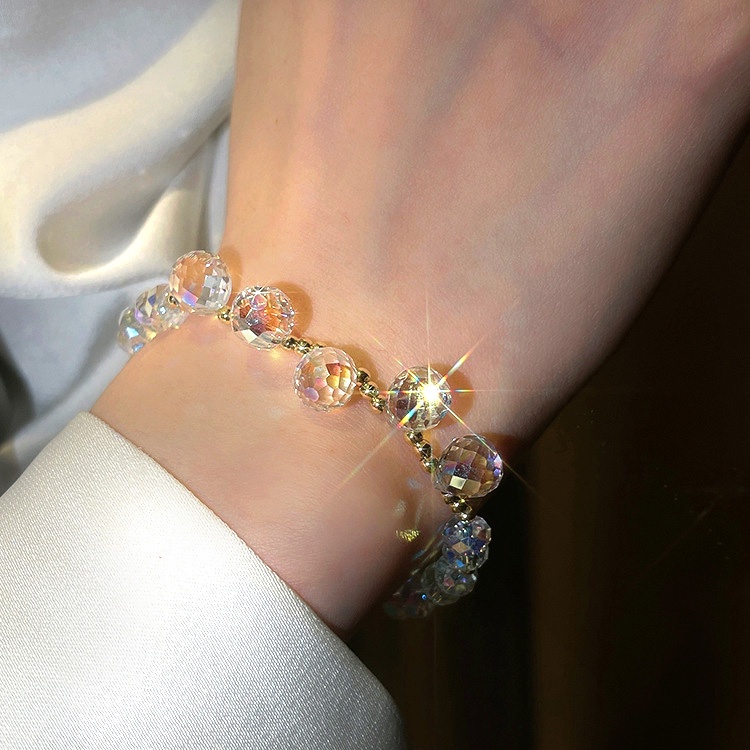 [STAR ANGEL] Lollipop Round Crystal Bracelet/ Color Changing/ Gelang Kristal Bulat/ Korea Trending