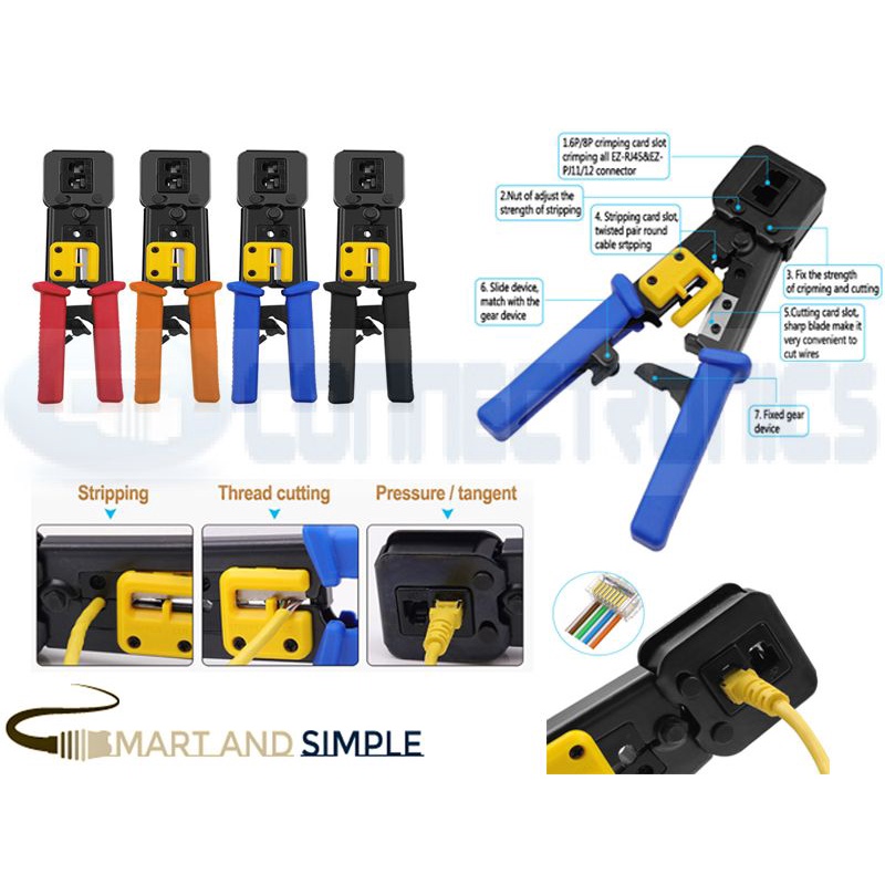 LAOA 4P/6P/8p Multifunction Ratchet Network Pliers Crimping Crimper Crimp Tool Made in Taiwan