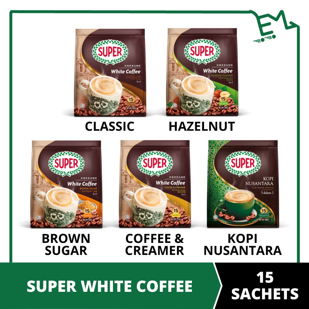 SUPER White Coffee 3In1 2In1 (Classic/Hazelnut/Brown Sugar/Coffee