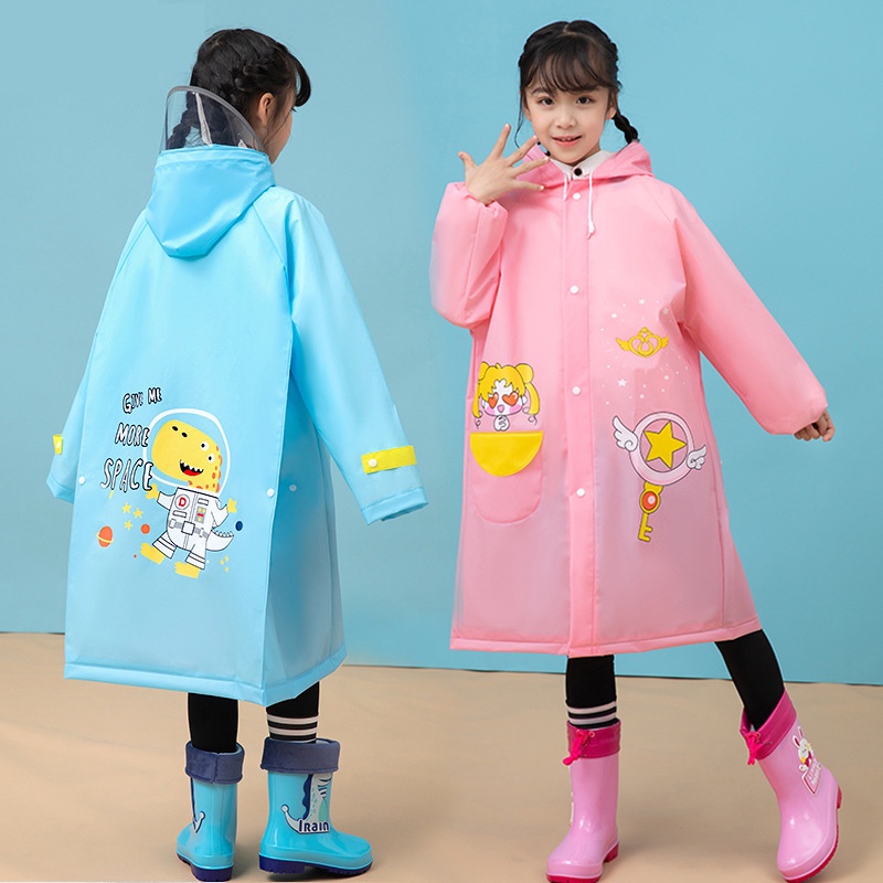 Backpack EVA Kids Children Transparent Raincoat Waterproof Cute Rain