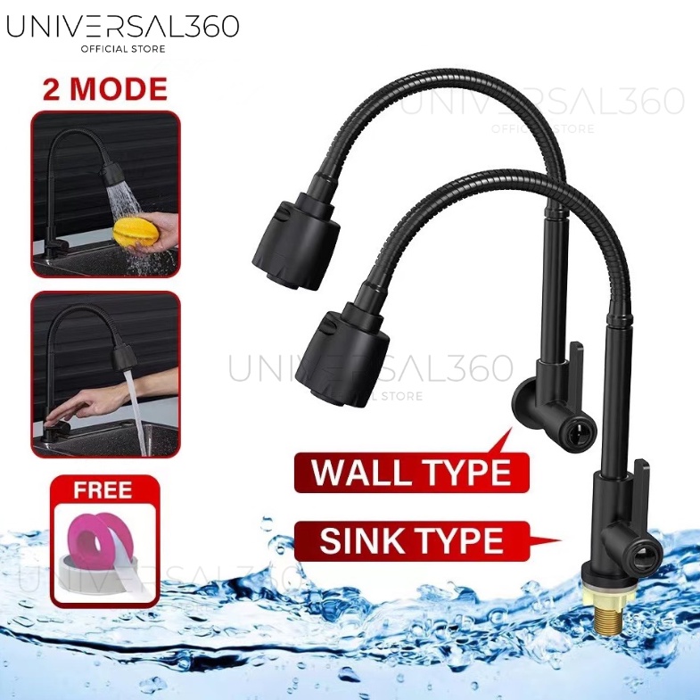 304 stainless steel 2 Mode Kitchen Sink Faucet Mounted Basin Water Tap