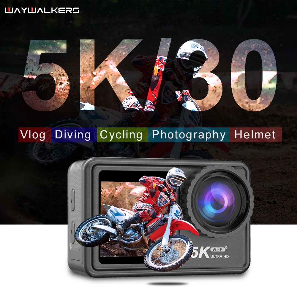 5K Action Camera Sport Bicycle Motorcycle Helmet Cam Video Shooting Stabilizer Underwater WiFi Camcorder Webcam Car Body 4K Cam