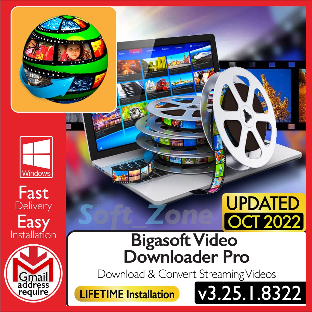 Bigasoft Video Downloader Pro 3.25.1.8322 - Download & Convert Streaming Videos [WINDOWS x64] - Digital Download