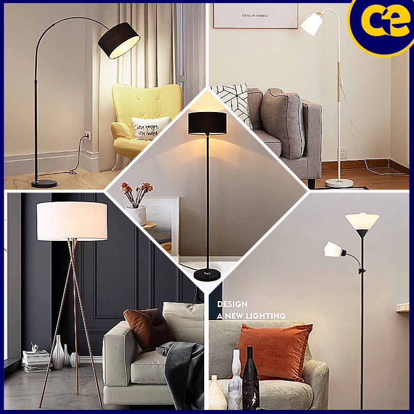 Modern Nordic Hall Room Stand Floor Lamp Lampu Berdiri Lampu Hiasan Led Ikea Style Floor Lamp