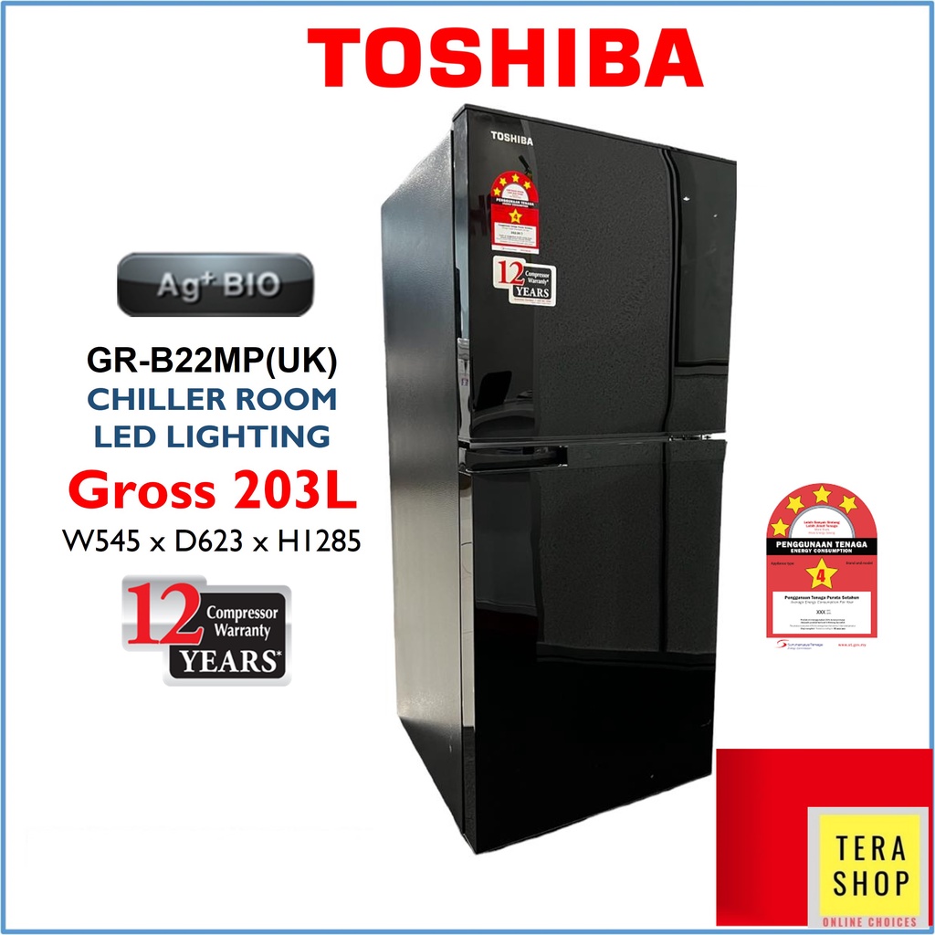 Toshiba GRB22MP (SS) (UB) (UK) 203L Fridge 4 Star Refrigerator Peti
