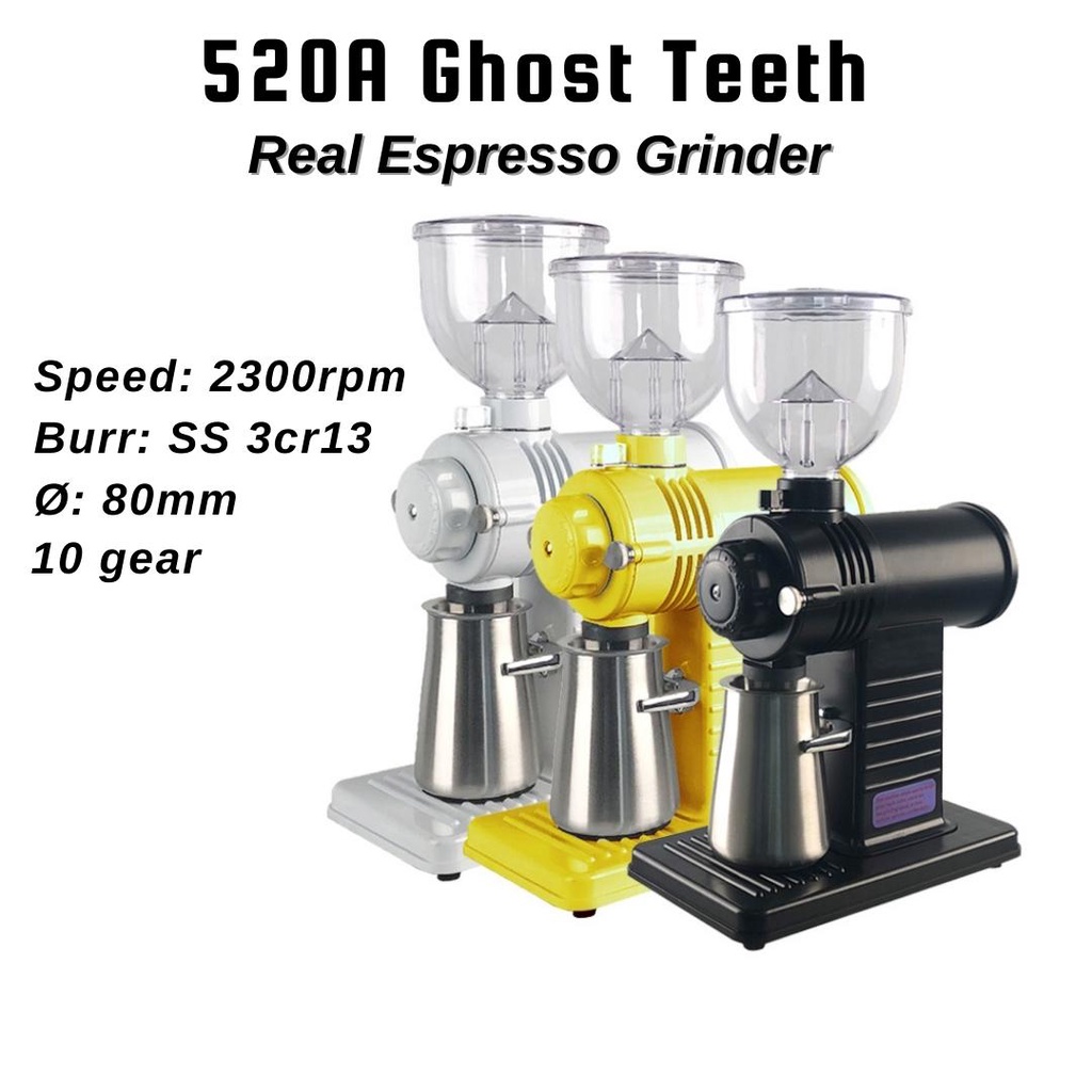 520A Ghost Teeth Burr Espresso Grinder Electric Grinding Machine 220V Stainless Steel Coffee Beans 鬼齿咖啡磨豆机电动单品咖啡豆研磨机