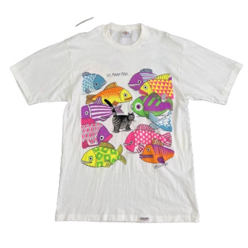 [ NEW ARRIVAL ] Baju Bundle Kucing Gemuk Ikan Print Mirror Tag Crazy Shirt