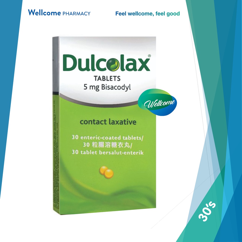 Dulcolax Contact Laxative Enteric Coated Tablet with Bisacodyl 5mg - 30 ...