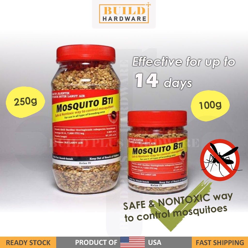 MOSQUITO BTI Safe & Non-toxic way to control mosquitoes 安全与无毒灭蚊配方 (100g / 250g) Ubat Nyamuk Kolam Ikan