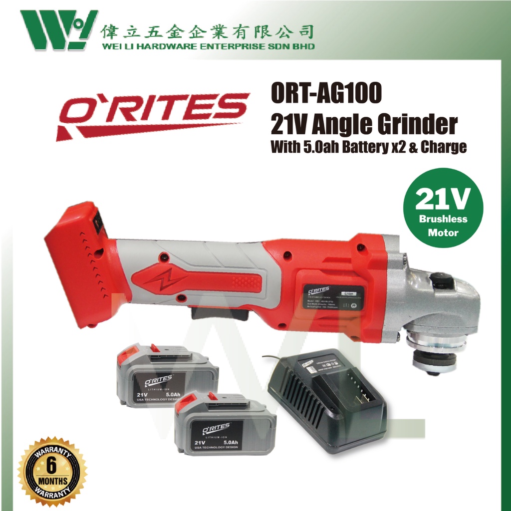 O'RITES ORTAG100 Cordless Angle Grinder 21V / angle grinder battery