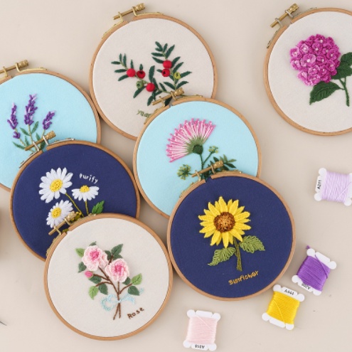 [HEPU] Embroidery hand diy material kit for beginners to make small embroidery