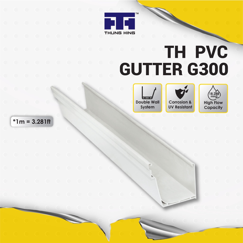[DIRECT MANUFACTURER] Thung Hing TH PVC GUTTER G300 Gutter Rainwater