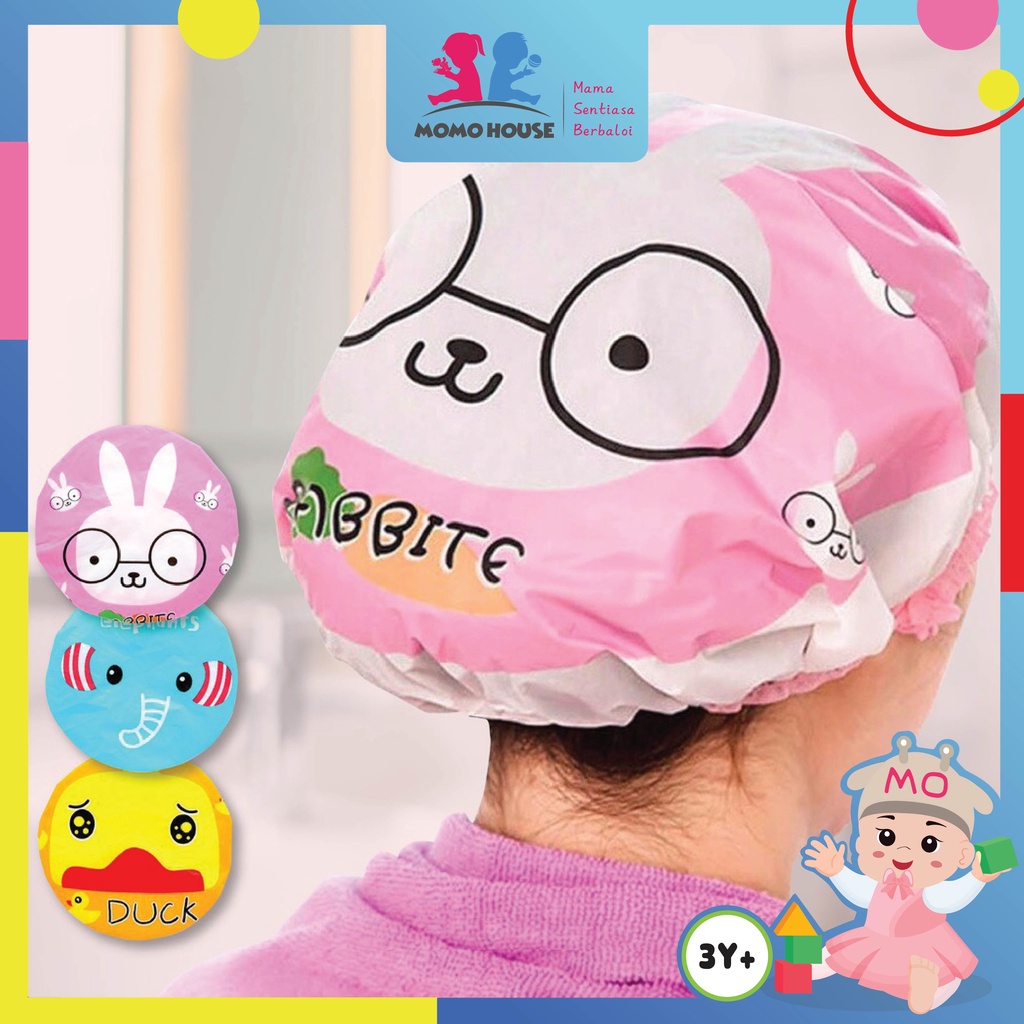 Waterproof Bathing Cartoon Shower Cap Bath Hair Cover Cartoon Waterproof  Lace Edge Shower Cap Mandi Rambut | Shopee Malaysia