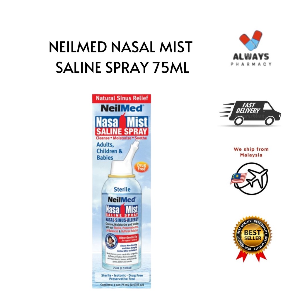 Neilmed Nasal Mist Saline Spray 75ml Spray Untuk Hidung Tersumbat 