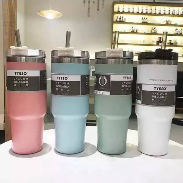 Tyeso 890ML Stainless Steel Thermos Tumbler Starbucks Macaron Mug Cup ...