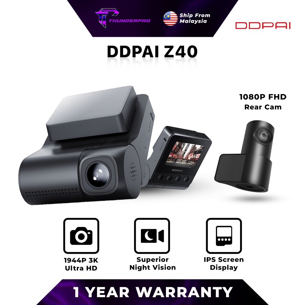DDPAI Z40 / Z50 1944P 3K / 2160P 4K UHD Dash Cam GPS Front + Rear Cam