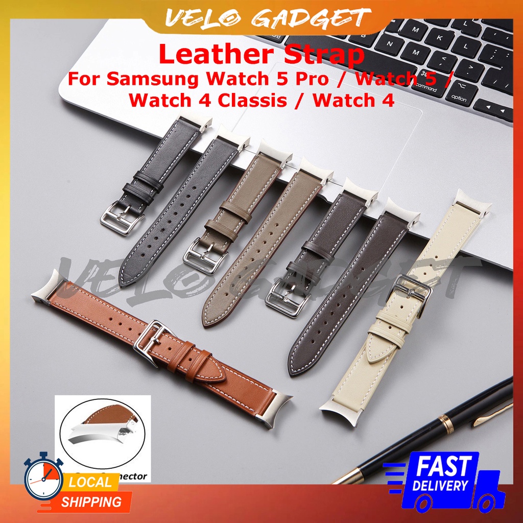 [Malaysia Stock] Leather Strap For Samsung Watch 5 Pro / / Watch 5