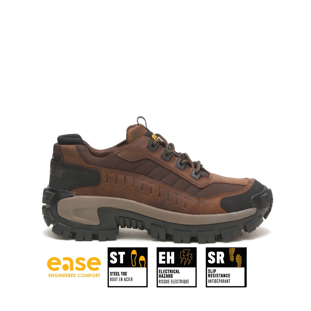 Caterpillar Men's INVADER Steel Toe Work Shoe /ASTM F241318 DARK BROWN