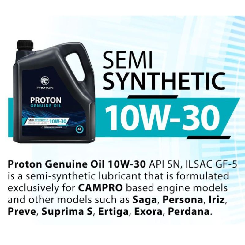 [PROTON]Petronas Syntium 800 SE 10w30 Semi Synthetic SN/CF Engine Oil 4L