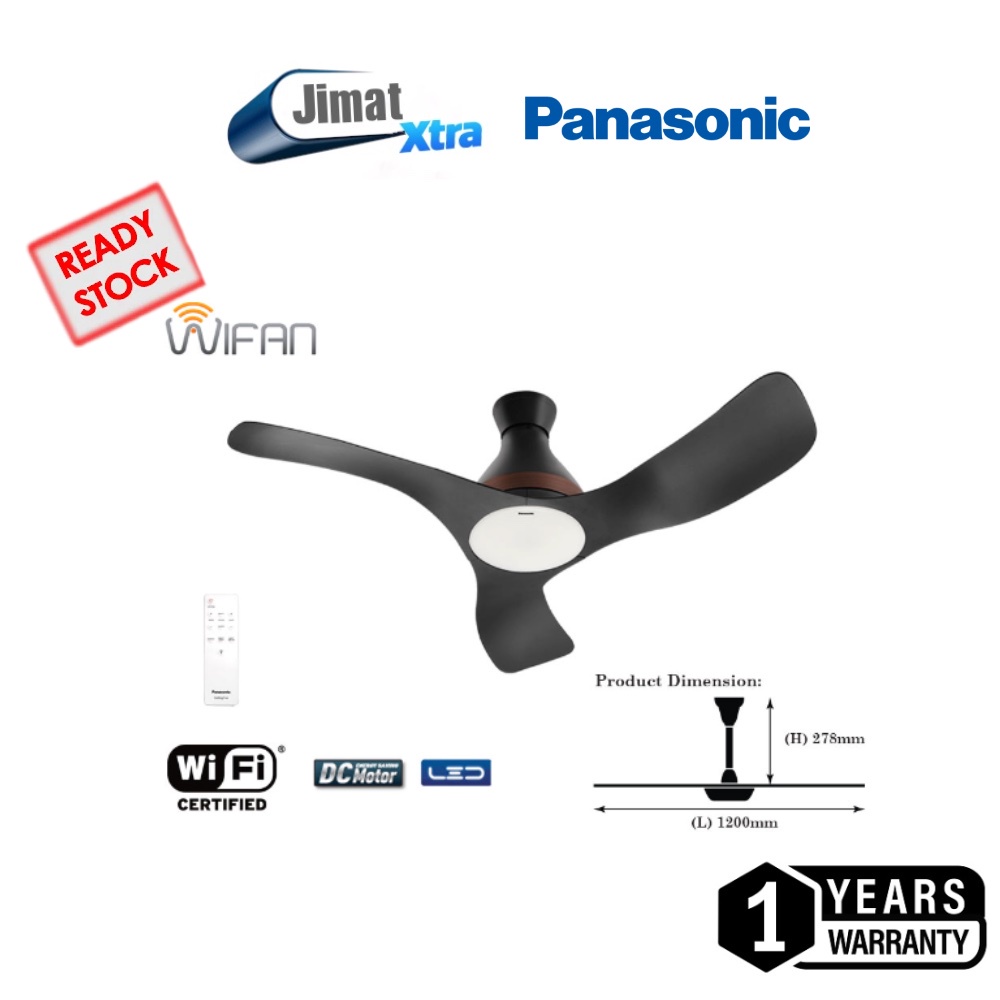 Panasonic WIFAN Wifi 3Blade LED Ceiling Fan FM12GCVBKH/FM12ECVBKH