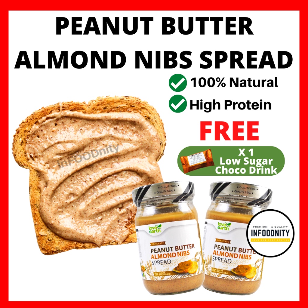 [NEW] Premium Healthy Peanut Butter Chunky Almond Nibs Peanut Butter