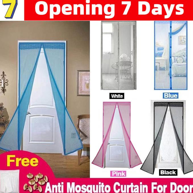 Door Curtains Magic Net Plain Mosquito Wire Shopee Malaysia