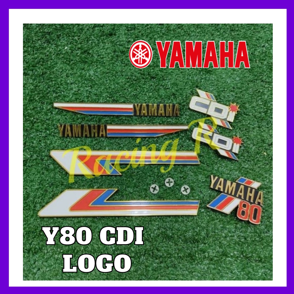 YAMAHA80 Y80 CDI BODY COVER LOGO EMBLEM COMPLETE SET GOLD RUN CING