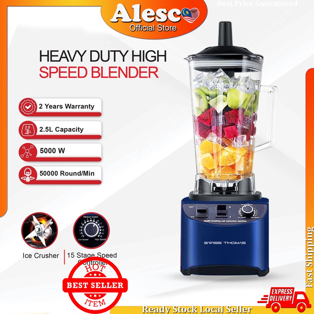 Swissthomas Heavy Duty High Speed Blender 2.5L 5000W 50000Round/Min Ice Crusher Pengisar Fruits Nuts