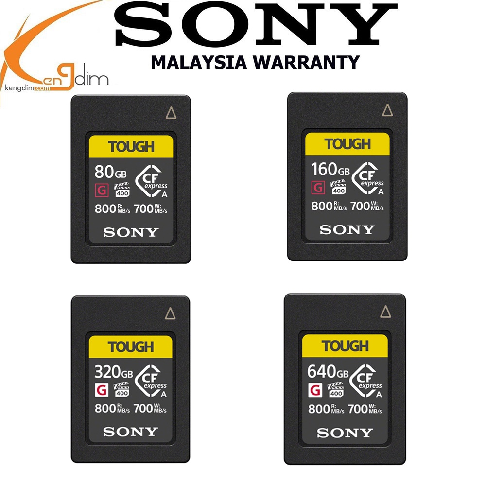 Sony 80GB / 160GB / 320GB / 640GB CFexpress Type A TOUGH Memory Card