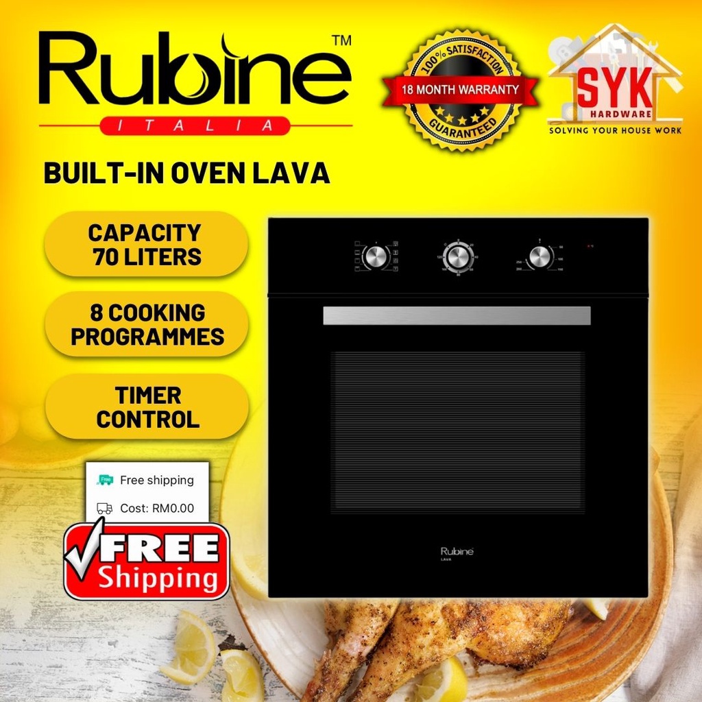 SYK (FREE SHIPPING) RUBINE Built in Oven RBO-LAVA/RBO-CAVO / ELBA Built in Electric Oven Volto EBO-K5670 (56Liter)