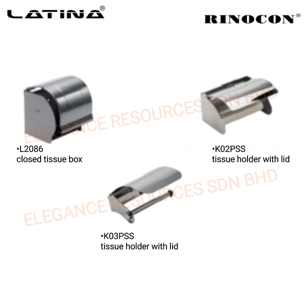 Stainless Steel Tissue Box / Tissue Holder with Lid / LATINA / RINOCON