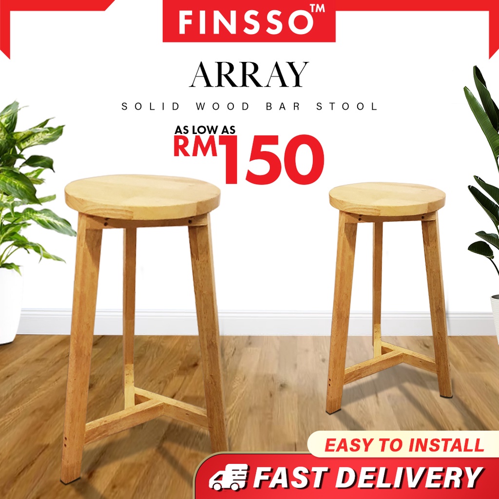 FINSSO : Array Bar Stool High Foot Round Stool