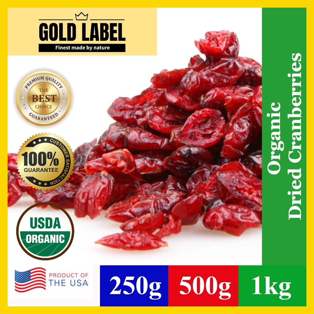 Gold Label Organic Dried Cranberries 250g/500g/1kg Shopee Malaysia
