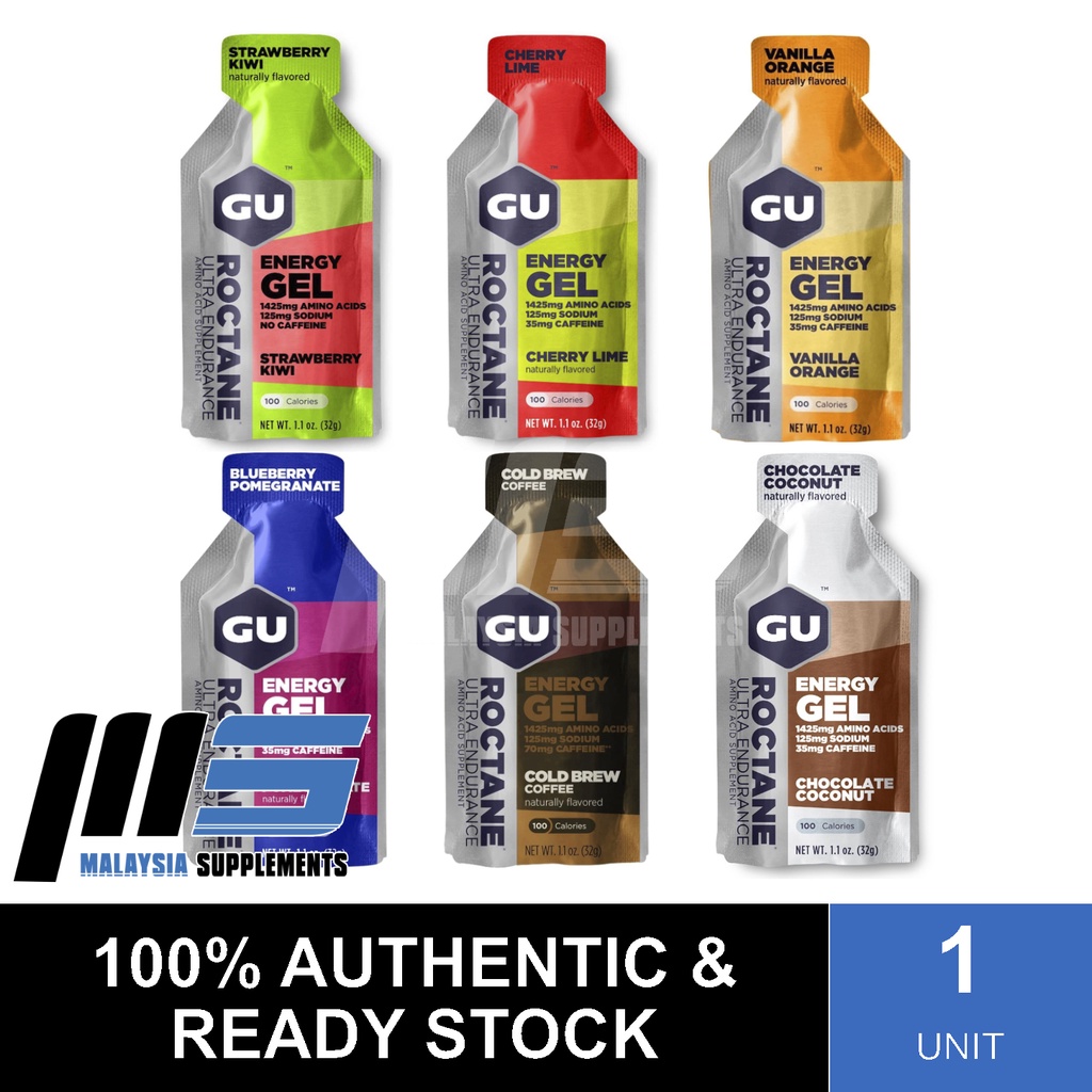 GU Roctane Energy Gel (1 Unit) Hiking, Running, Cycling, Marathon, N8