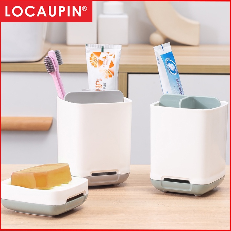 Locaupin Multifunctional Shower Caddy Bathroom Organizer Shelf Toothbrush Toothpaste Holder Kitchen Utensils Storage