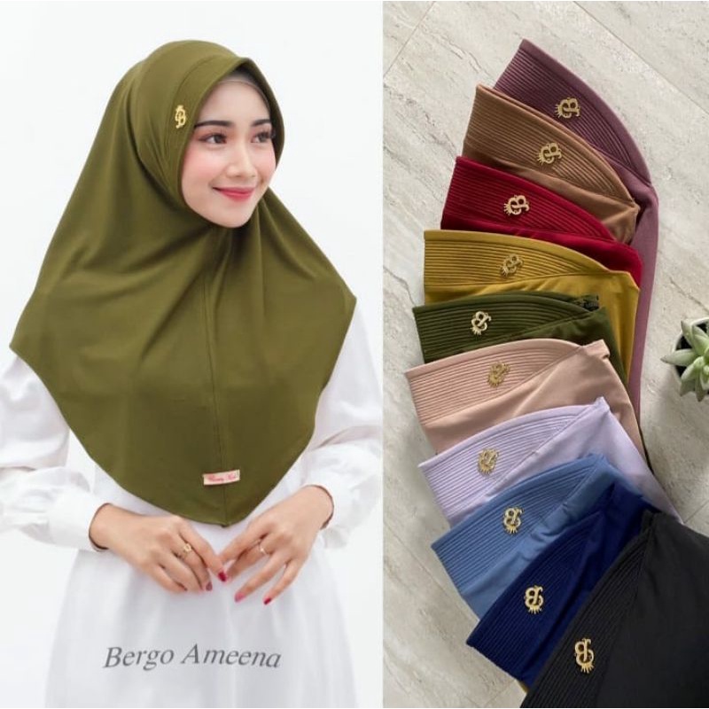 Bergo AMINAH Moslemhijab Instant DRYFIT Antemjersey Antem(ORI BEAUTY HIJAB)