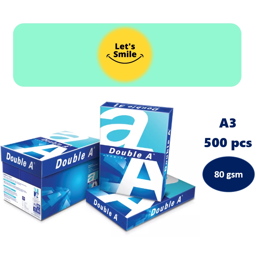 A3 80GMS DOUBLE A PHOTOSTAT PAPER 500'S / DOUBLE A / Quality Paper
