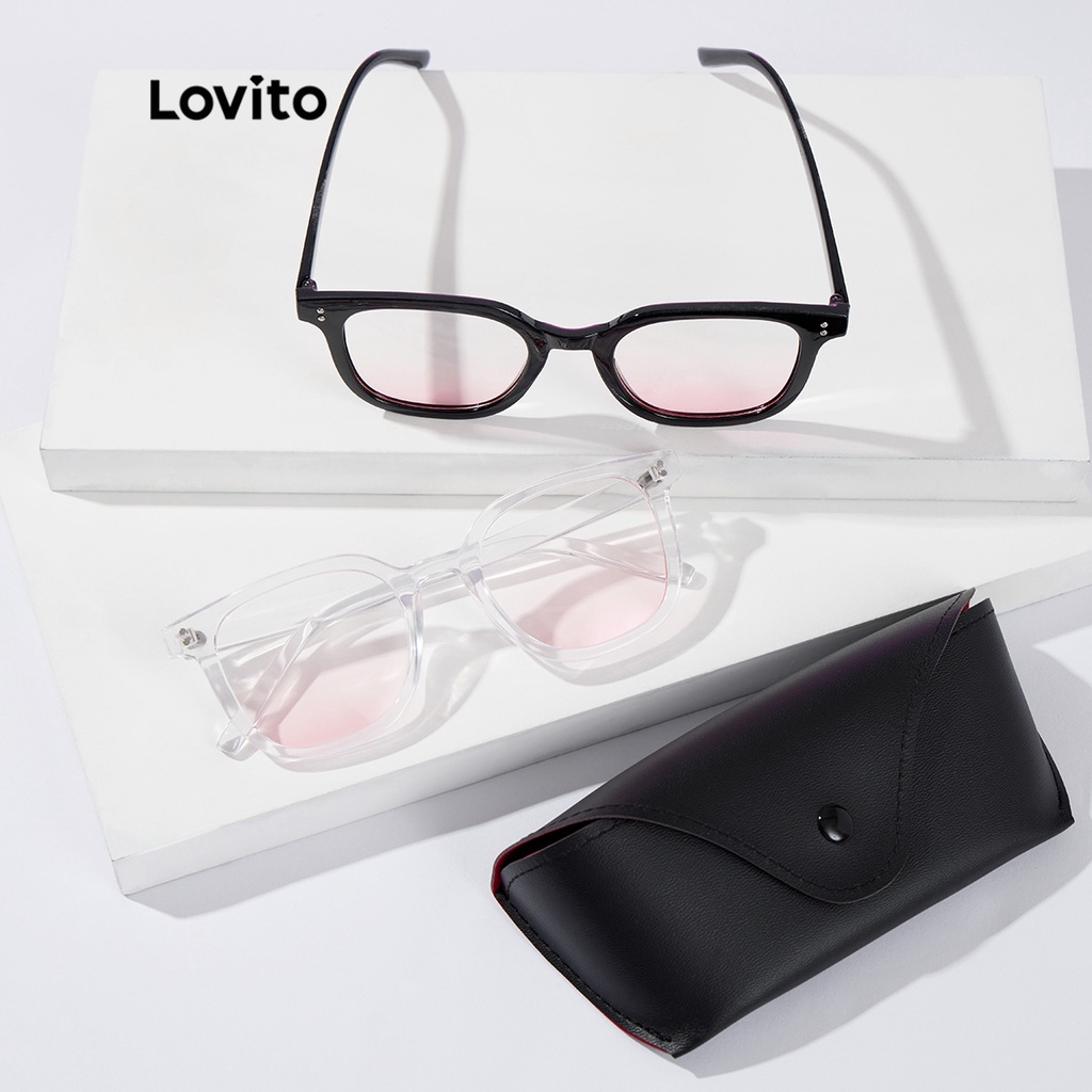 Lovito Casual Plain All-Match Gradient Powder Blusher Sunglasses With ...