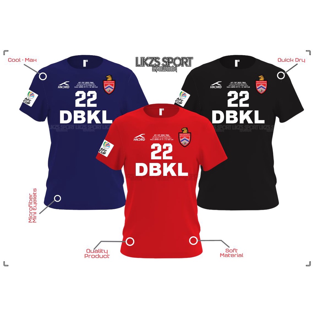 KL City AFC22 Final Match Jersey FMD Full Patch DBKL 22 | Jersi Final AFC CUP 2022 | Mens Jersey RN Pre Match | KLCITY