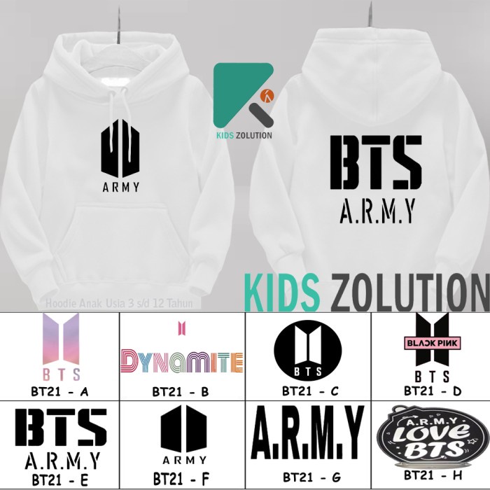 Bts Army Jackets For Girls / Hoodie Army BTS Children / BTS Army