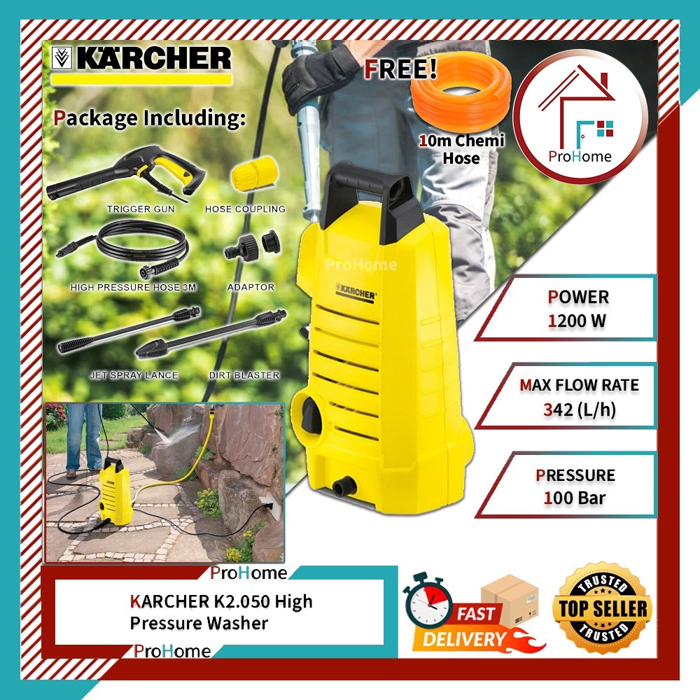 *FREE 10M GARDEN HOSE* Karcher K2.050 High Pressure Washer/High