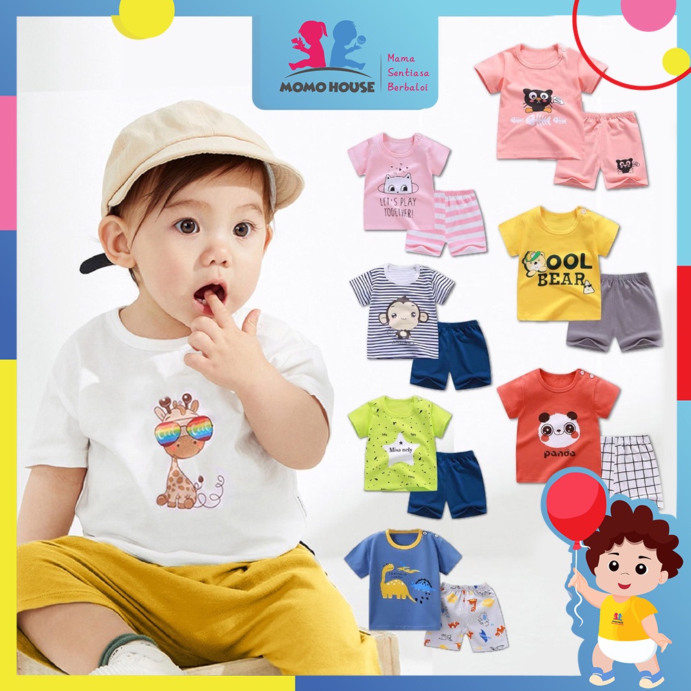 Newborn Baby T shirt Short Sleeve Set Baby Kids Clothing (BM004