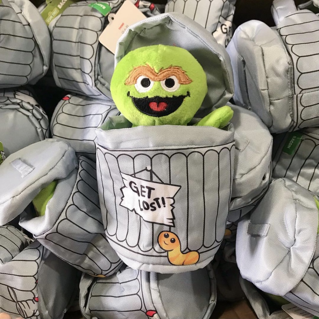 Squeaky Bacon Korea Sesame Street Oscar the Grouch Trash Can Elmo